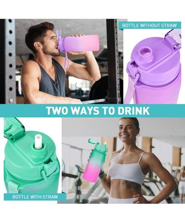 GXCROR 2L BPA-Free Leak-Proof Drinking Bottle | Sport Gym Water Bottle with Time Marking | Purple & Pink Gradient - Buy Online on GoSupps.com