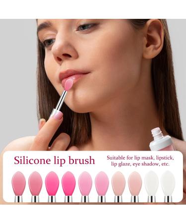 10 Pcs Silicone Lip Brushes - Lipstick Applicator with Caps for Makeup & Beauty | Ideal for Lip Masks & Eyeshadow - Buy Online on GoSupps.com