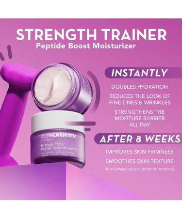 Ole Henriksen Strenth Trainer Peptide Boost Facial Moisturizer with ceramides and collagen Full Size UNBOXED 1.7 fluid ounces 50 milliliter Jar - Buy Online on GoSupps.com