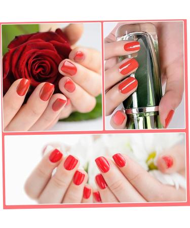 Gel Nail Stickers Semi Cured Gel Nails Self Adhesive Nail Stickers Full Wraps Nail Polish Strips Stick On Gel Nails Art Bright Red - Buy Online on GoSupps.com