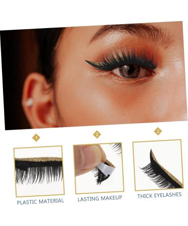 FOMIYES 4 pairs Lashes Tool Supplies Tape Eyeliner Shiny Waterproof Natural Strip Adhesive Face Eyelid with 4x1.5cm Gloden - Buy Online on GoSupps.com
