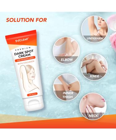 TOTCLEAR Dark Spot Remover Cream 100% Natural 60ML - For Face, Armpit, Neck, Back, Legs, Elbows & Private Areas - Buy Online on GoSupps.com