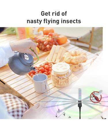 Electric Fly Fan Household Automatic Fly Fan Multi-Purpose Food Fly Fan for Outdoor Patio Home Party Picnic (White) - Buy Online on GoSupps.com