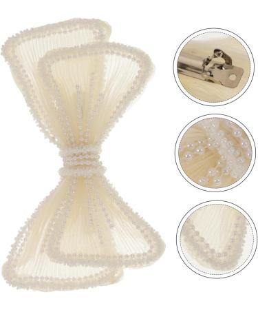 FOMIYES 1pc Bow Hairpin Wedding Hair Clips for Brides Vintage Hair Bows Hair Accessories for Women Wedding Hair Bows Barrettes Bowknot Hairpins Cotton Yarn Girl White Dress Crocodile Skin - Buy Online on GoSupps.com