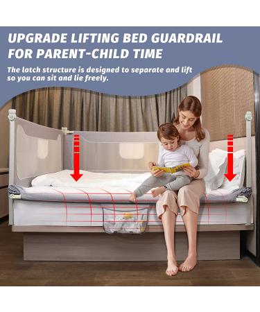Toddler Bed Rail Guard - Grey 74.8inch for Queen, King, Twin, Full Size Beds - Extra Length 54-78.7 - Kids' Bed Rails & Rail Guards - Buy Online on GoSupps.com