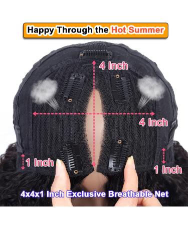 RAGMZZE V Part Wig Human Hair Kinky Curly 180% Density Bob Wigs for Black Women - 18 Inch Third Generation Upgrade U Part Wig - Buy Online on GoSupps.com