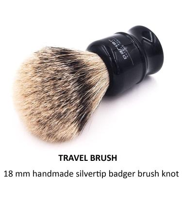 Parker Safety Razor Silvertip Travel Shaving Brush with Case - Black | Premium Quality Shaving Accessories for Men | International Shipping Available - Buy Online on GoSupps.com