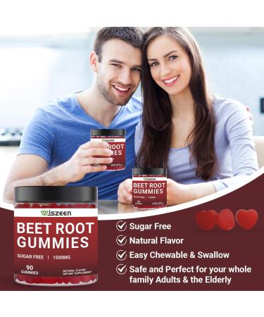 Buy Beet Root Gummies - Nitric Oxide & Energy Boosting Supplement - 60 Servings (Pack of 2) with Grape Seed B12 & CoQ10 | International Shipping - Buy Online on GoSupps.com