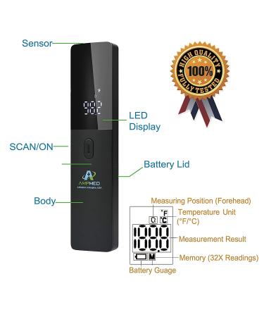 Amplim Medical Grade Non-Contact Forehead Thermometer for Adults & Kids | FSA HSA Approved - Buy Online on GoSupps.com