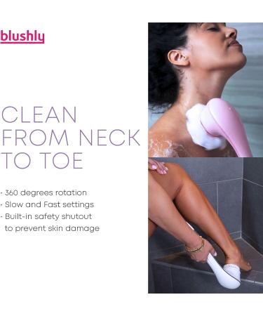 Blushly Rechargeable Exfoliating Body Brush with 3 Cleansing Heads | Shower Body Brush - 14 Turquoise - Buy Online on GoSupps.com