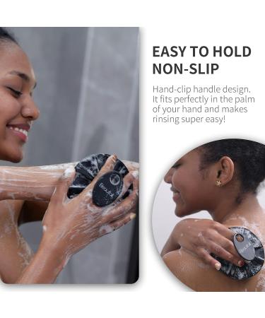 Silicone Body Scrubber Shower Bath Brush - Hygienic & Long Lasting for Gentle Exfoliation - 1 Pack, Black - Buy Online on GoSupps.com