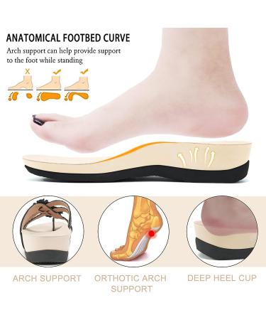FUDYNMALC Women's Orthotic Flip Flops Sandals - Arch Support for Flat Feet - Plantar Fasciitis Comfort - Size 8 Black - Buy Online on GoSupps.com