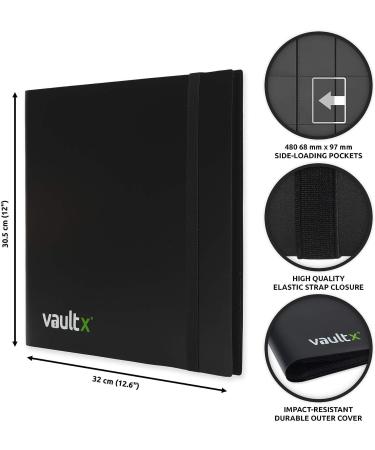 Vault X 12-Pocket Trading Card Album Binder - 480 Side Loading Pockets for TCG - Black - Buy Online on GoSupps.com
