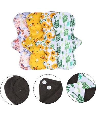 Healvian 4Pcs Bamboo Charcoal Menstrual Pad Set | Eco-Friendly Period Panty Liners | Earth Tones | Bamboo Charcoal Fiber Inner Layer - Buy Online on GoSupps.com