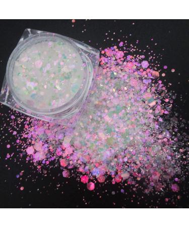 LoveOurHome 24 Box Iridescent Glitters Powder Pigment Nail Decorations for Resin Epoxy Crafts & Makeup - Chunky Flakes, Sequins & Hexagon Accessories for Festival, Body, Acrylic Nails Design - Buy Online on GoSupps.com