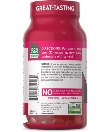 Nature's Truth Cranberry Gummies - 100 Vegan Gummies, Natural Cranberry Mango Flavor - Vegan, Non-GMO, Gluten Free - Buy Online on GoSupps.com