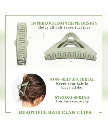 6PCS Large Triangle Hair Claw Clips for Women, Strong Hold Matte Hair Jaw Clips for Thick & Thin Hair - Cute 90's Hair Accessories with Gift Box - Buy Online on GoSupps.com