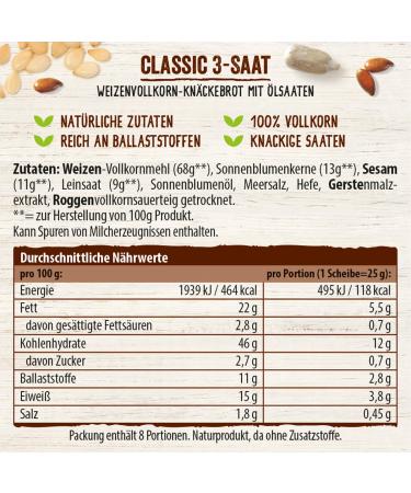 Dr. Karg's Classic 3-Seed Crispbread - Vegan & High Fiber 100% Whole Grain 10x200g - Healthy Snack for International Shipping - Buy Online on GoSupps.com