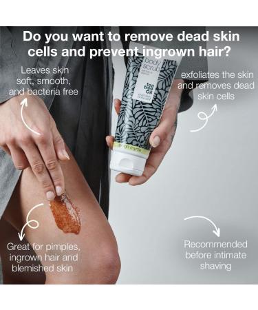 Australian Bodycare Body Scrub for Women & Men 200 ml | Tea Tree Oil & Lemon Myrtle Body Scrub Exfoliator | Foot Scrub for Hard Skin | for Pimples on The Back & Body | with Australian Tea Tree Oil Tea Tree Oil + Lemon Myrtle 200 ml (Pack of 1) - Buy Online on GoSupps.com