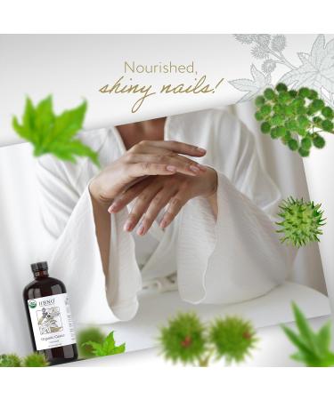 HBNO Organic Castor Oil - 16 oz (475ml) Value Size - Ideal for Shampoos Conditioners Mouth Washes Face wash Lotions and Skin care products (Glass Bottle) - Buy Online on GoSupps.com