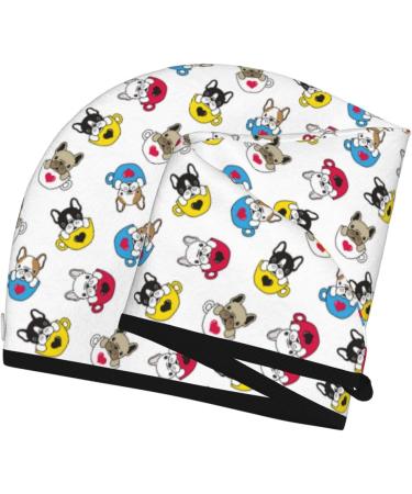 Hair Towel Wrap for Quick Drying - French Bulldog Design | Turban & Button Style Hair Drying Towel - Buy Online on GoSupps.com