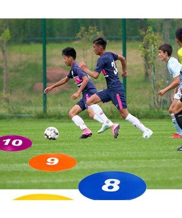 Haploon 10Pcs Poly Spots  9 Inch Non Slip Floor Dots Sport Set for Drills Training Soccer Football Basketball Footwork Kids School Teaching Marker Field - Buy Online on GoSupps.com