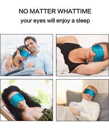 VenusCare Mulberry Silk Sleep Mask - Super Soft & Breathable Eye Mask for Men & Women - Adjustable Strap for Travel & Daytime Sleeping (Blue) - Buy Online on GoSupps.com