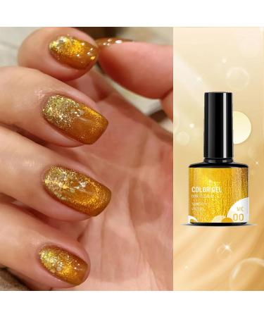 Pearl Gel Metal Nail Polish Golden Shell Thread Glitter Holographic Shimmering Metallic Shining Sparkling Long Lasting Nail Varnish Soak Off UV LED DIY Nail Art at Home - Buy Online on GoSupps.com