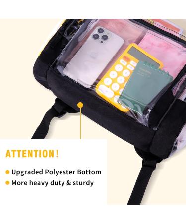 Vorspack Clear Backpack - Transparent & Reinforced Bottom with Multi-Pockets - Black - Buy Online on GoSupps.com