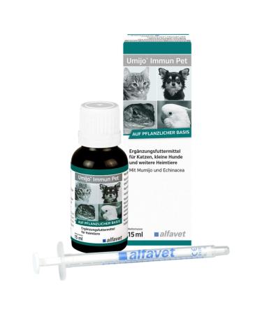 Alfavet Umijo Immun PET Immunicism for dogs cats rodents and ornamental birds supplementary feed sugar -free 15ml with dosing syringe - Buy Online on GoSupps.com