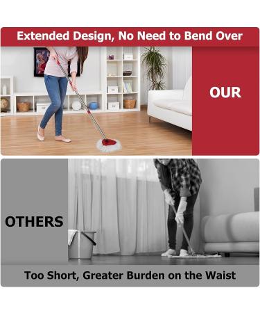 Qulable Spin Mop Replacement Handle - Adjustable 4-Section Stick for O-Cedar & EasyWring Mops - Red - Buy Online on GoSupps.com