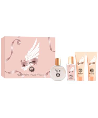 HyBrid & Company Royal Sweety 4Pcs Gift Set For Women 50ml-Perfume&50ml-Mist&50ml-Bodylotion&50ml-Shower Gel