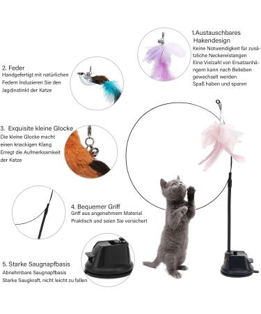 Caliyo Interactive Cat Toys with Suction Cup | Funny Birds & Feathers | Intelligence Toys for Cats - Buy Online on GoSupps.com