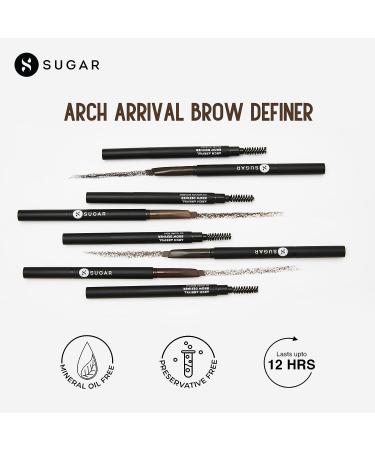 Sugar Cosmetics Arch Arrival Brow Definer 02 Taupe Tom - Long-Lasting 12hr Coverage with Spoolie - Buy Online on GoSupps.com