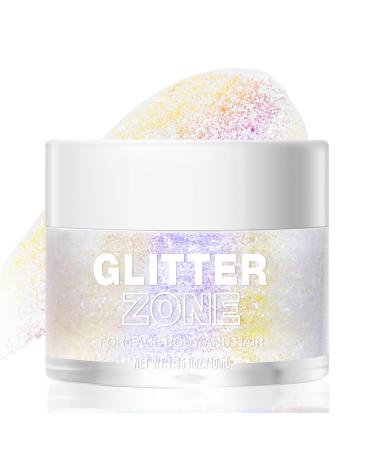 Ruibavya body glitter gel 40ml chunky glitter sequins for hair face body glitter festival glitter face glitter makeup ( #03) #03 neon purple