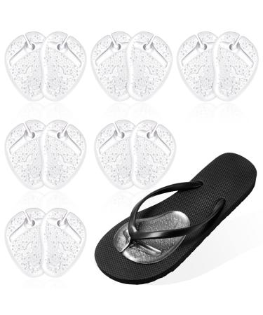 6 Pairs Gel Metatarsal Pads for Thong Forefoot Cushion Inserts Foot Pads Non Slip Shoe Cushion for Sandals Thong Pads Self Adhesive Thong Pads Toe Post Protector Pain of Foot Grip Pads for Women Men