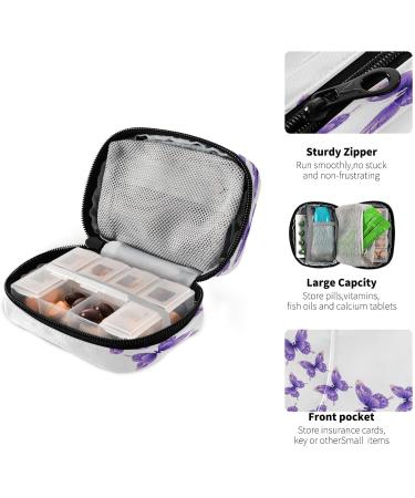 Buy Pfrewn 7-Day Pill Organizer Case Portable Purple Butterfly Travel Medicine Holder for Vitamins & Supplements - Buy Online on GoSupps.com