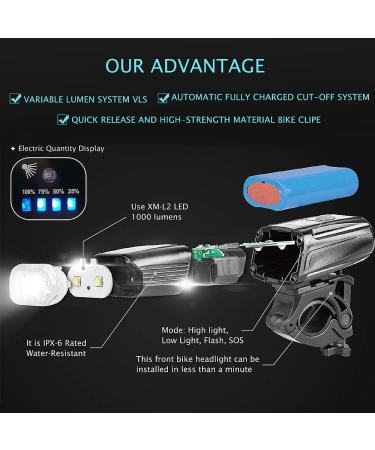 Yosky USB Rechargeable Bike Light Set - 1000 Lumens Front and Back Lights for Night Riding - Super Bright Headlight and Tail Light for Adults, Kids, Men, Women - Buy Online on GoSupps.com