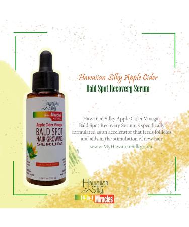 Hawaiian Silky Apple Cider Vinegar Bald Spot Recovery Serum - Hair Growth Solution with Black Castor Oil for All Hair Types - 1.76 fl oz - Safe for Color Treated Hair - Buy Online on GoSupps.com