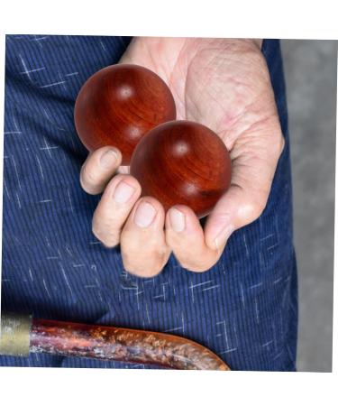 Buifulsic 2-St Wooden Ball Massage Balls - Acupuncture & Fitness Gym Handcrafted Mahogany & Bamboo 5x5cm - Buy Online on GoSupps.com