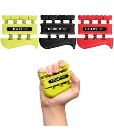Grip Strength Trainer Finger Strength Trainer for Grip Strength Training for Fingers Wrists and Hands for Home Office Gym Climbing Athletes Musicians and Therapy Yellow/Black/Red