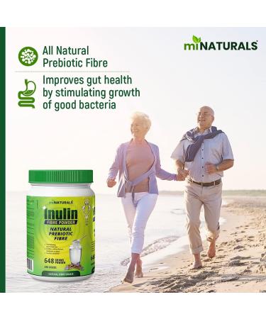 Pure Inulin Fiber Powder Natural Prebiotic Fibre Supplement Clear and Taste Free Increases good bacteria Chicory Root - 250 DOSES - 648 grams - by miNATURALS - Buy Online on GoSupps.com