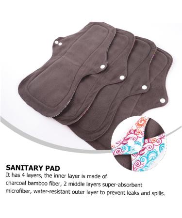 12-Pack Washable Charcoal Menstrual Pads Super Absorbent Comfortable Waterproof Night Cloth for Women | Eco-Friendly & Reusable - Buy Online on GoSupps.com