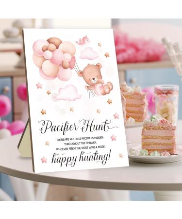 Ultimate Baby Shower Party Games Set | Schnuller Hunting & Balloon Bar - 50 Pink Acrylic Pacifiers Included - Buy Online on GoSupps.com