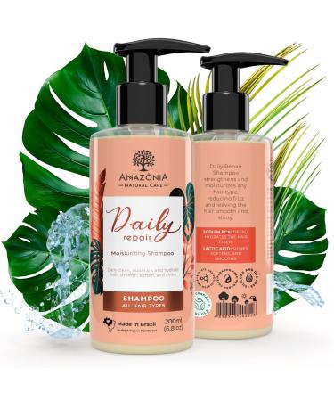 All Natural Shampoo for Women and Men - Hair Repair and Restore Formula with Sodium PCA and Lactic Acid for Damaged Hair - Daily Moisturizing Anti Dandruff Shampoo with Natural Ingredients - 6.8oz Daily Repair Shampoo