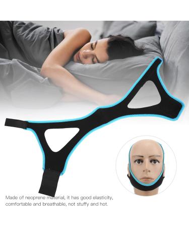 Jaw Support Belt Elastic for Stop Snoring | Chin Strap for Sleep Aid | Soft & Comfortable (Black Sky Blue Edge) - Buy Online on GoSupps.com