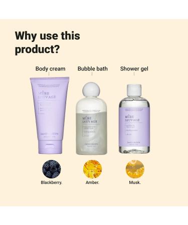 DANS UN JARDIN - Bodycare Set for Women Made in Canada - Wild Blackberry Fragrance - Body Cream Bubble Bath & Shower Gel - Beauty Gift for Women - Gentle on the Skin - Vegan Products - Pack of 3 - Buy Online on GoSupps.com