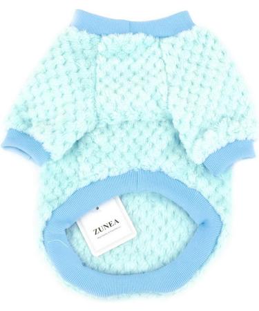 Zweitea Fleece Dog Sweater for Small Dogs - Warm & Soft Winter Jacket for Puppies & Cats - Blue (1 Pack) - Buy Online on GoSupps.com