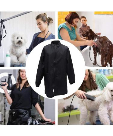 POPETPOP Pet Grooming Apron | Women's Tunic Smock | Grooming Clothes for Cats | Work Uniform Coverup | Miss Black XL - Buy Online on GoSupps.com