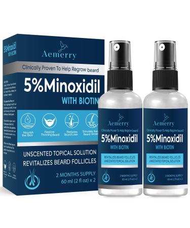 Minoxidil Beard Growth Oil 5% Minoxidil Hair Growth Kit 5% Minoxidil for Men Beard Growth Spray Infused with Bitoin Extra Strength Beard Growth Serum to Increase Thickness and Volume Faster